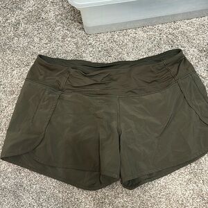Olive Green Lulu athletic shorts